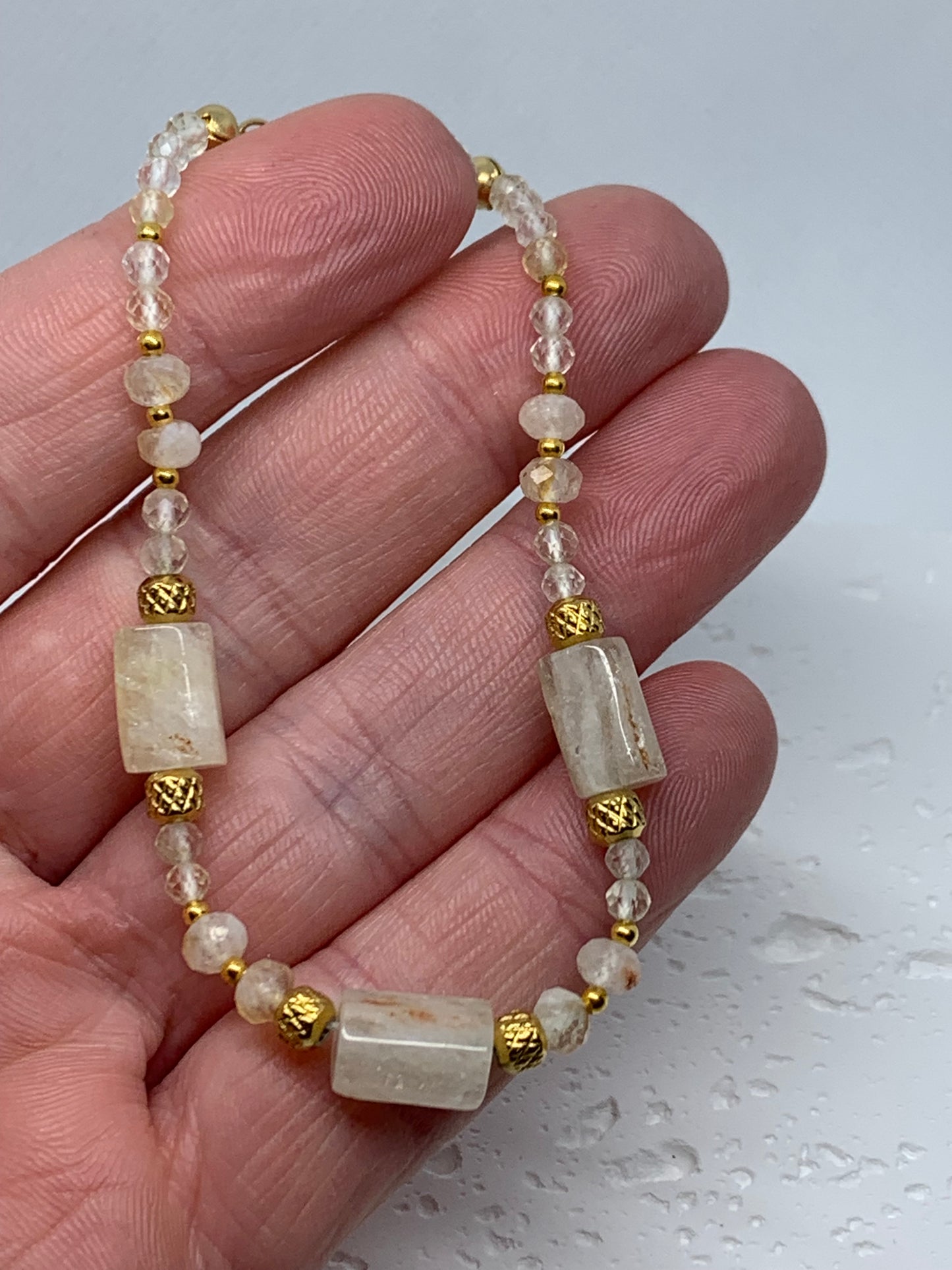 Citrine Bracelet with Gold Accents – Handmade Crystal Jewelry for Abundance, Confidence & Positive Energy