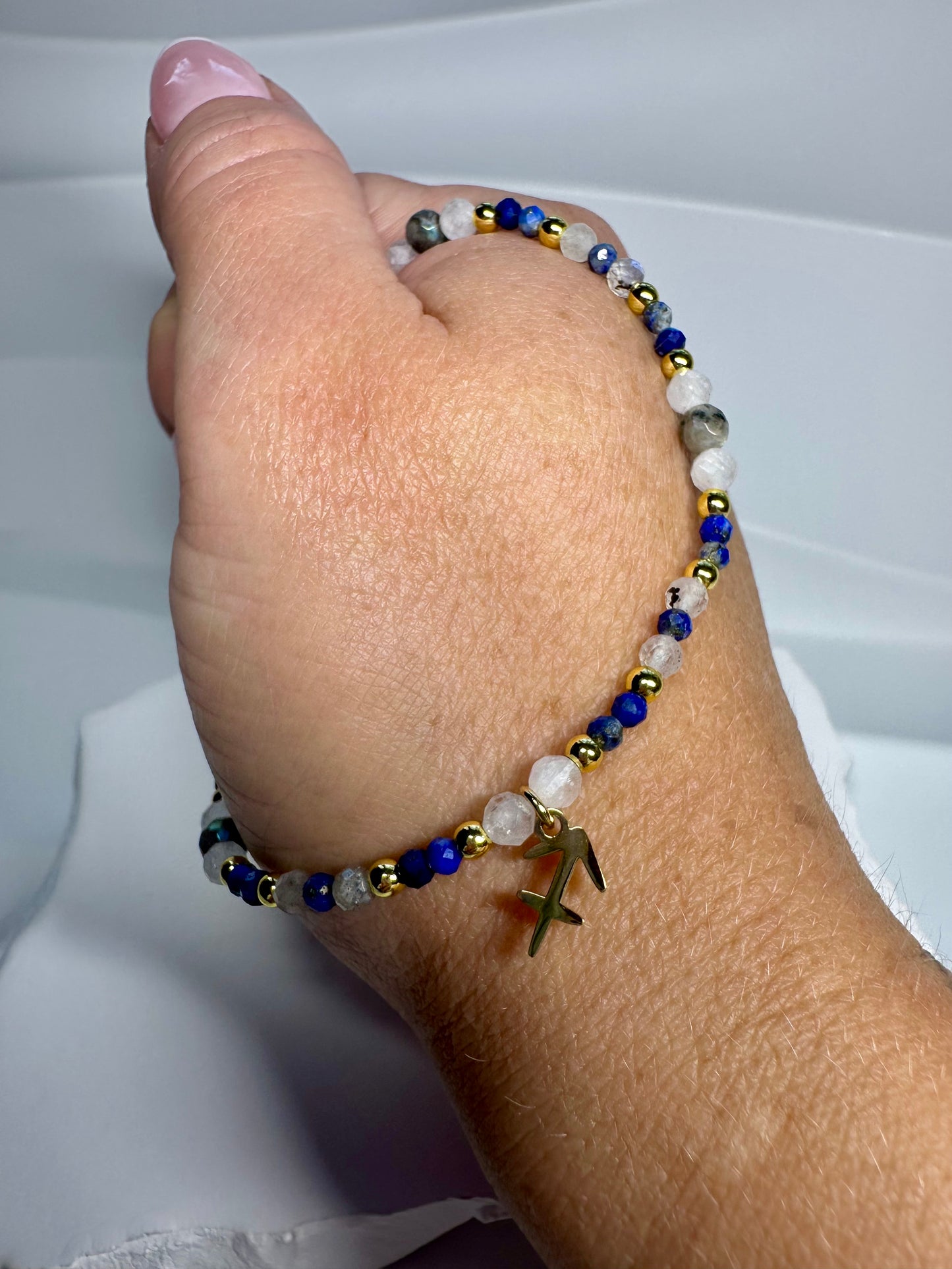 Sagittarius Zodiac Bracelet β Lapis Lazuli, Labradorite & Moonstone | Handmade Crystal Astrology Jewellery | Birthstone Gift for Her