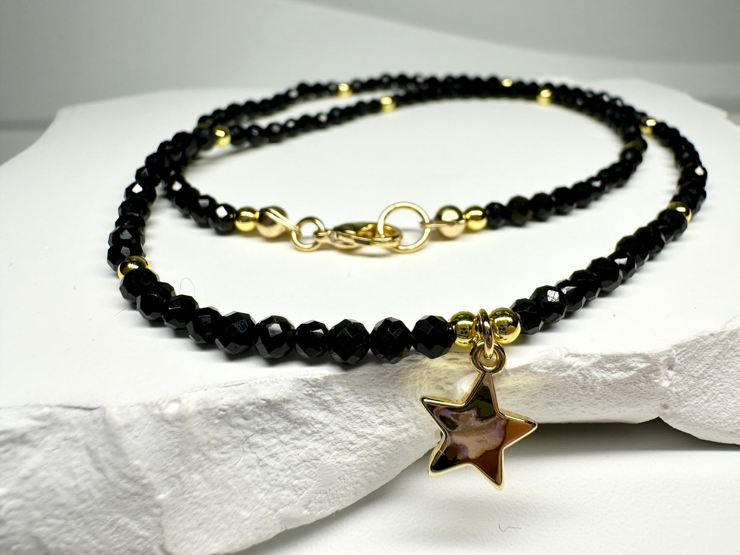 Black Tourmaline Necklace – Star Pendant for Protection & Style