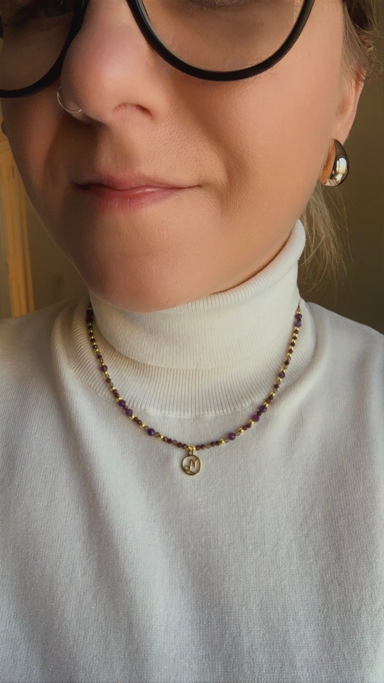Capricorn Zodiac Necklace – Smoky Quartz, Garnet & Amethyst | Handmade Crystal Jewellery for Grounding & Ambition