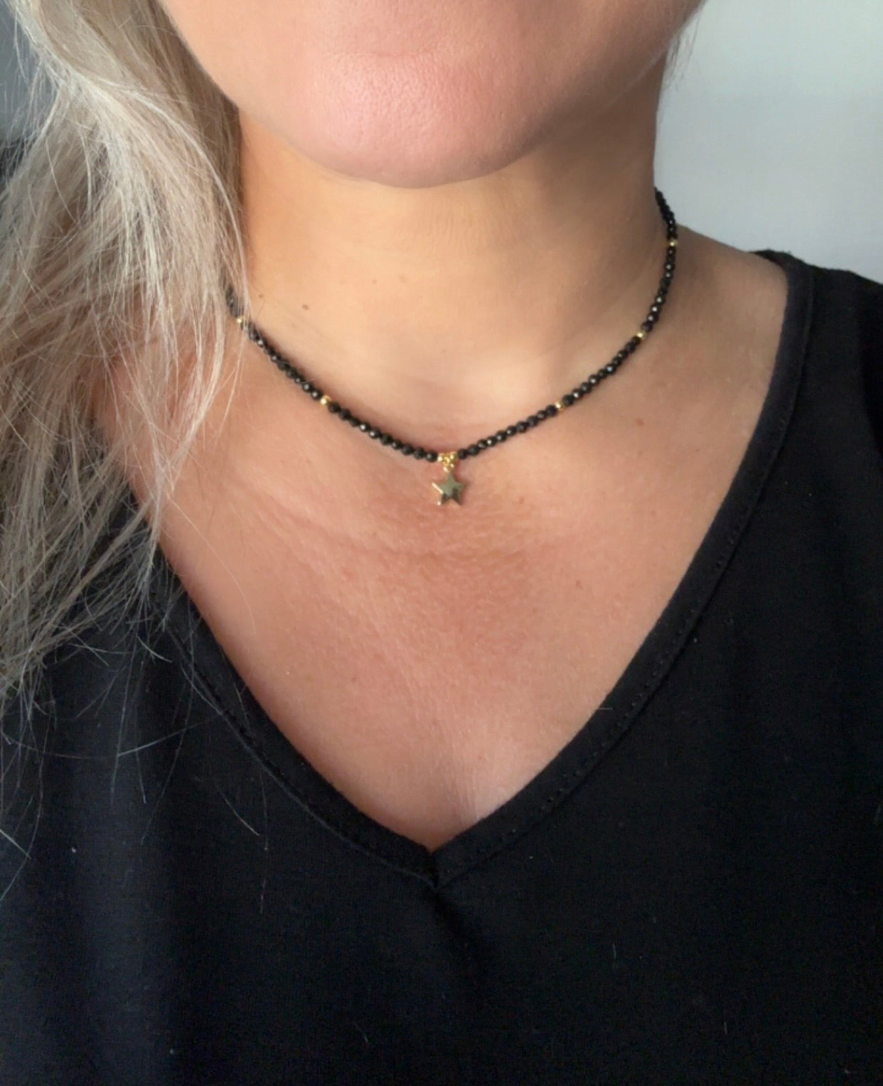 Black Tourmaline Necklace – Star Pendant for Protection & Style