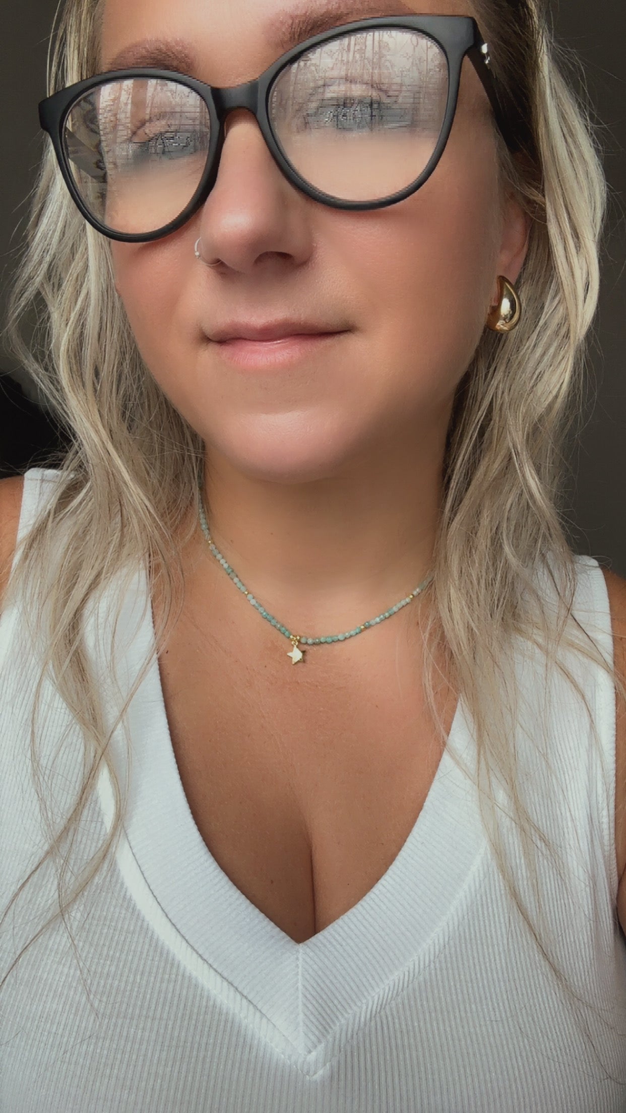 Amazonite Beaded Necklace | Handmade Crystal Choker for Confidence & Calm | Dainty Gemstone Jewelry Gift for Her