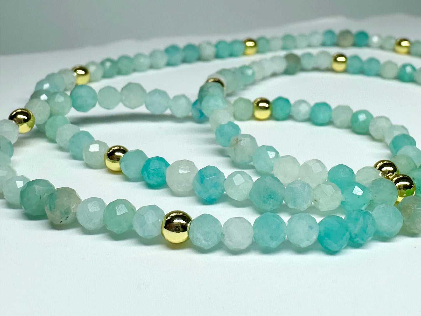Amazonite Beaded Necklace | Handmade Crystal Choker for Confidence & Calm | Dainty Gemstone Jewelry Gift for Her