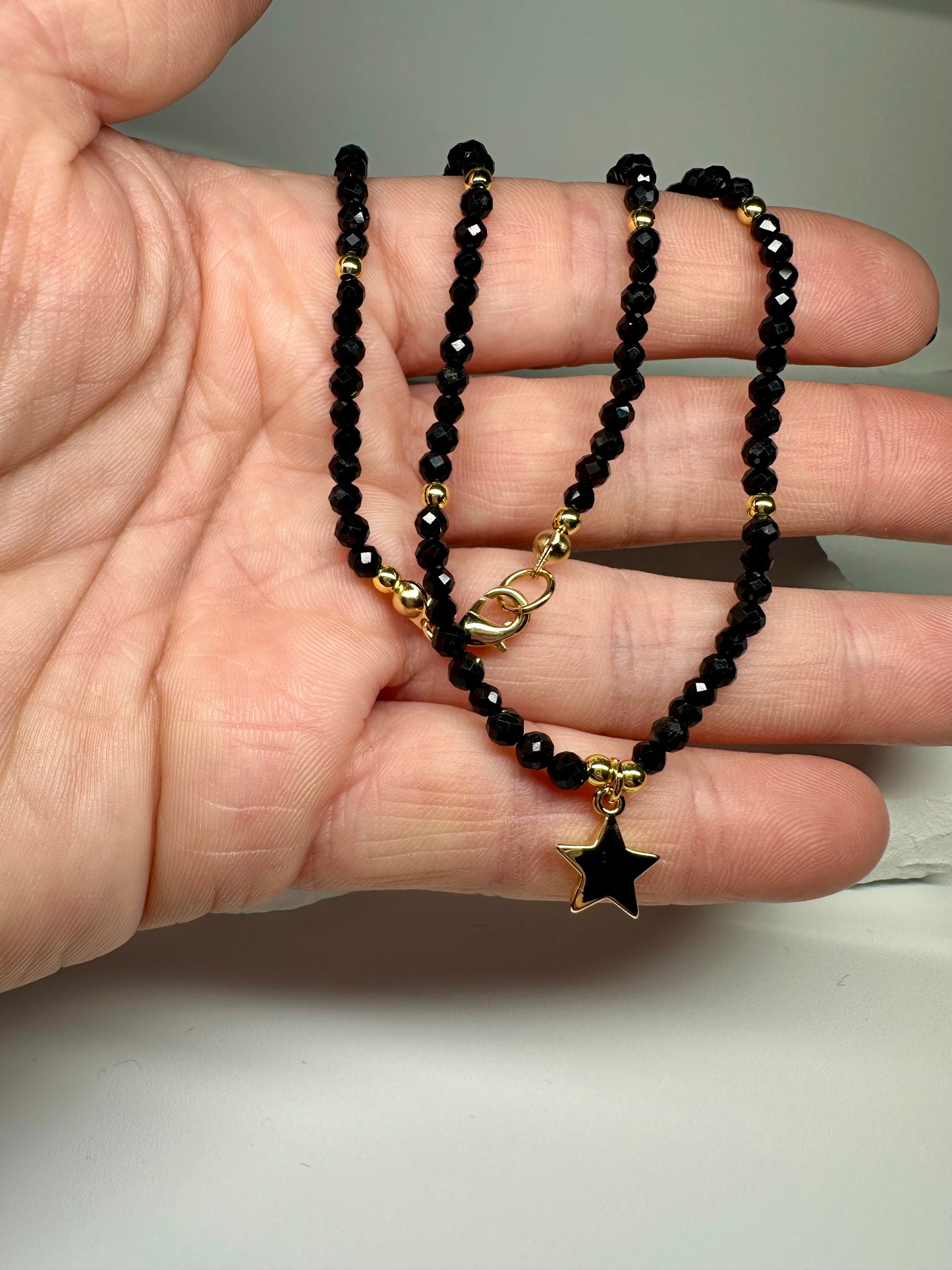 Black Tourmaline Necklace – Star Pendant for Protection & Style