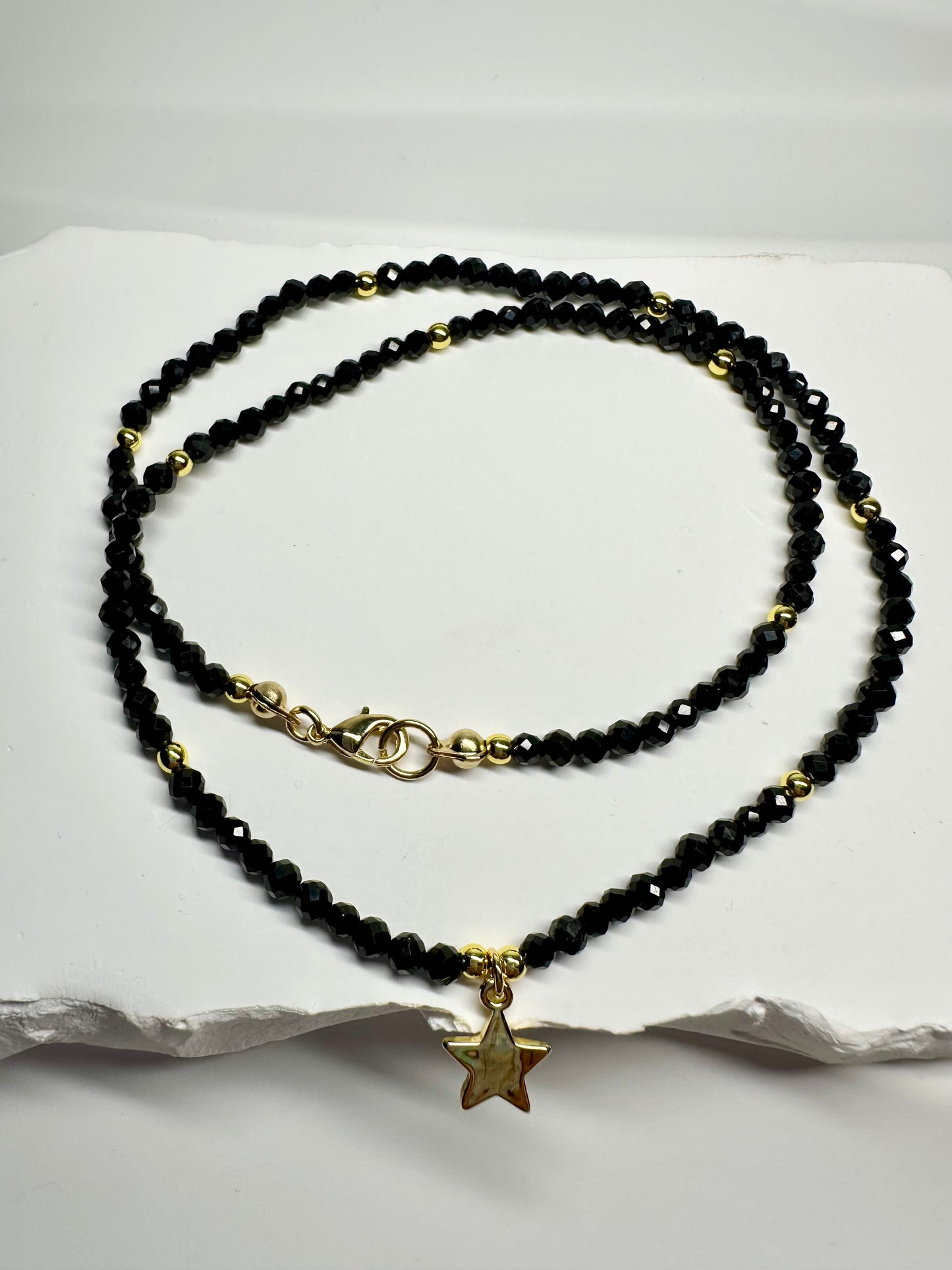 Black Tourmaline Necklace – Star Pendant for Protection & Style