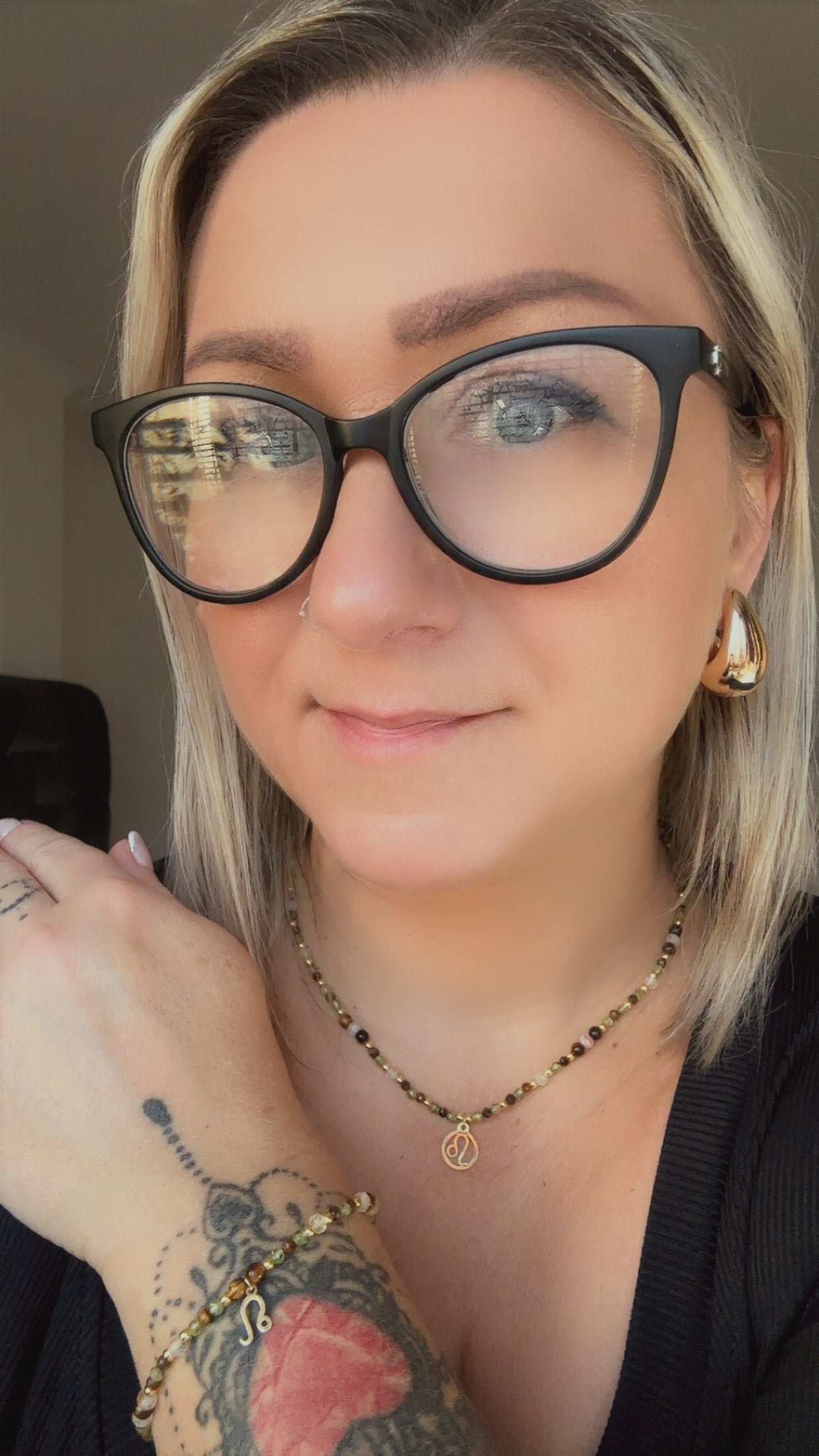 Leo Zodiac Jewelry Set – Handmade Peridot, Tiger Eye & Citrine Necklace and Bracelet Astrology Gift