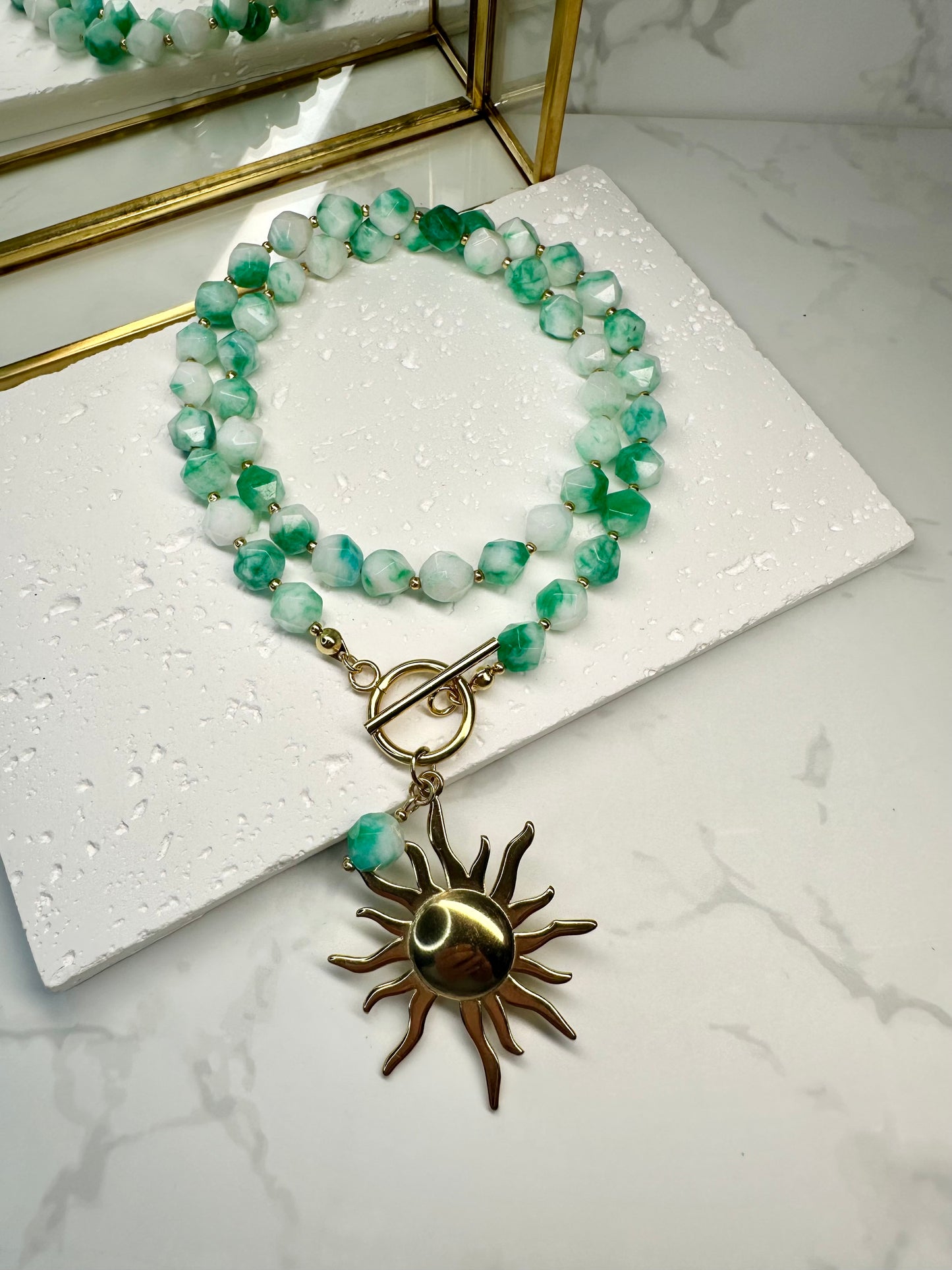 Green & White Jade Necklace•Jewellery for Love, Luck and  Balance