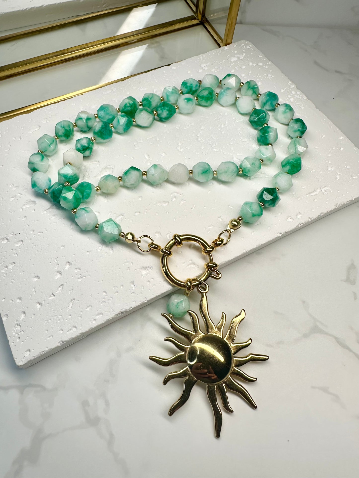 Green & White Jade Necklace•Jewellery for Love, Luck and  Balance