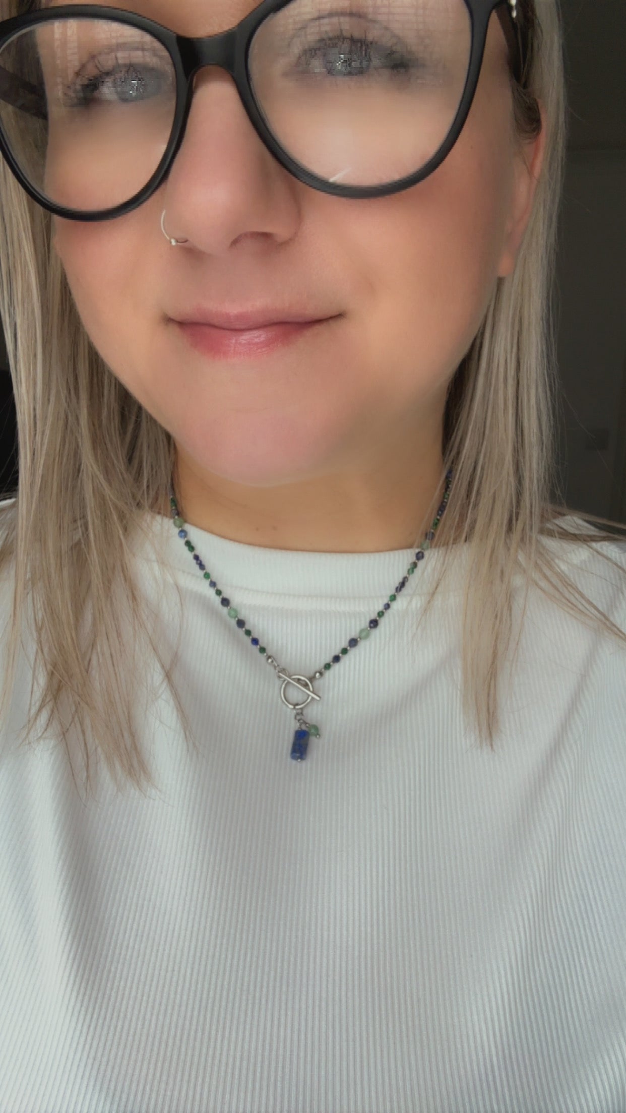 Malachite, Green Aventurine & Lapis Lazuli Necklace •Protection •Luck• Wisdom