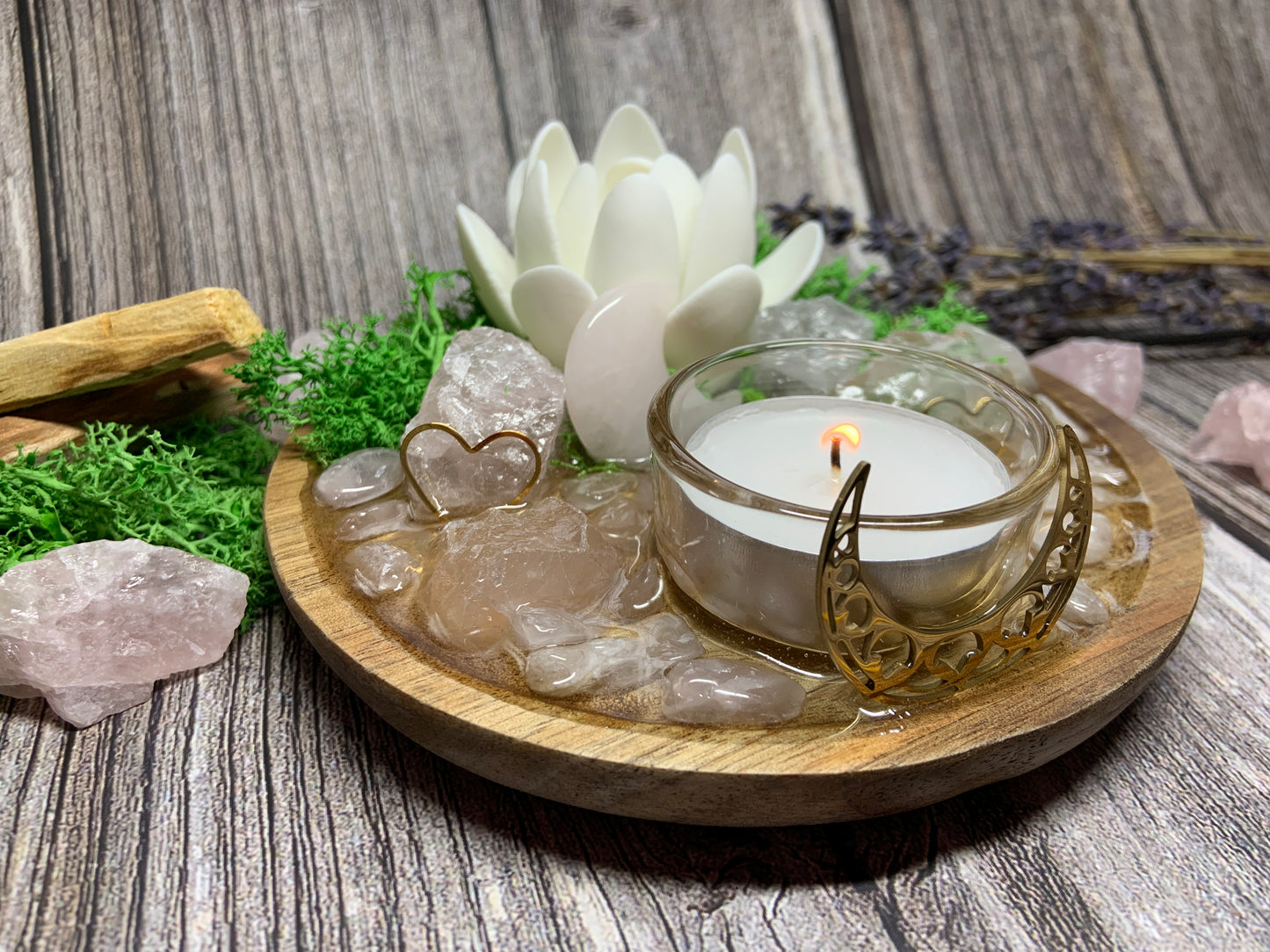 Self-Love & Inner Healing Ritual Altar – Rose Quartz & Clear Quartz