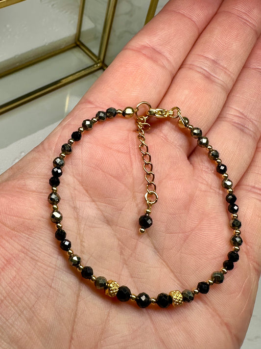 Pyrite & Black Tourmaline Protection Bracelet