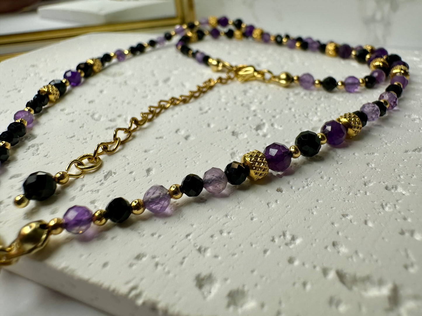 Amethyst & Black Tourmaline Protection Necklace