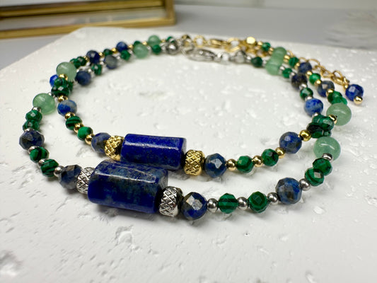 Green Aventurine, Lapis Lazuli & Malachite Healing Bracelet