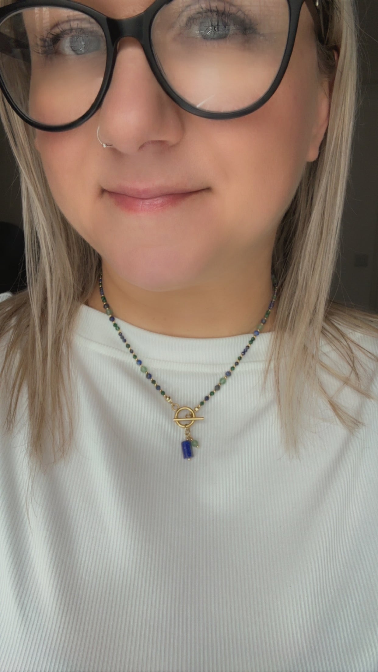 Malachite, Green Aventurine & Lapis Lazuli Necklace •Protection •Luck• Wisdom