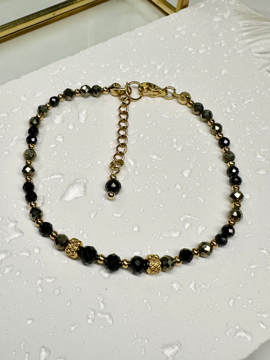 Pyrite & Black Tourmaline Protection Bracelet
