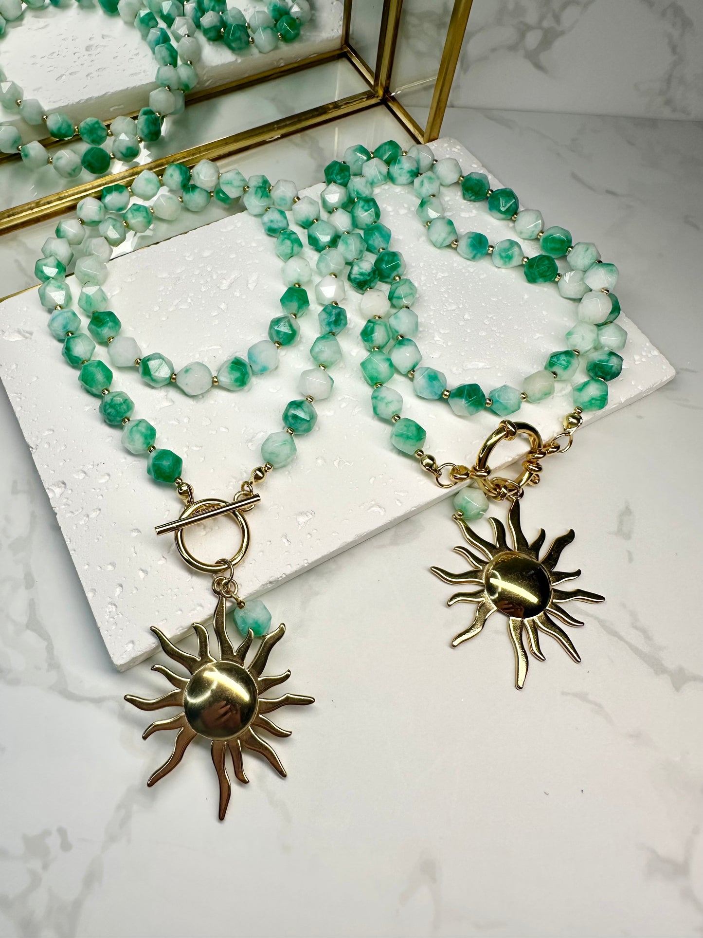 Green & White Jade Necklace•Jewellery for Love, Luck and  Balance