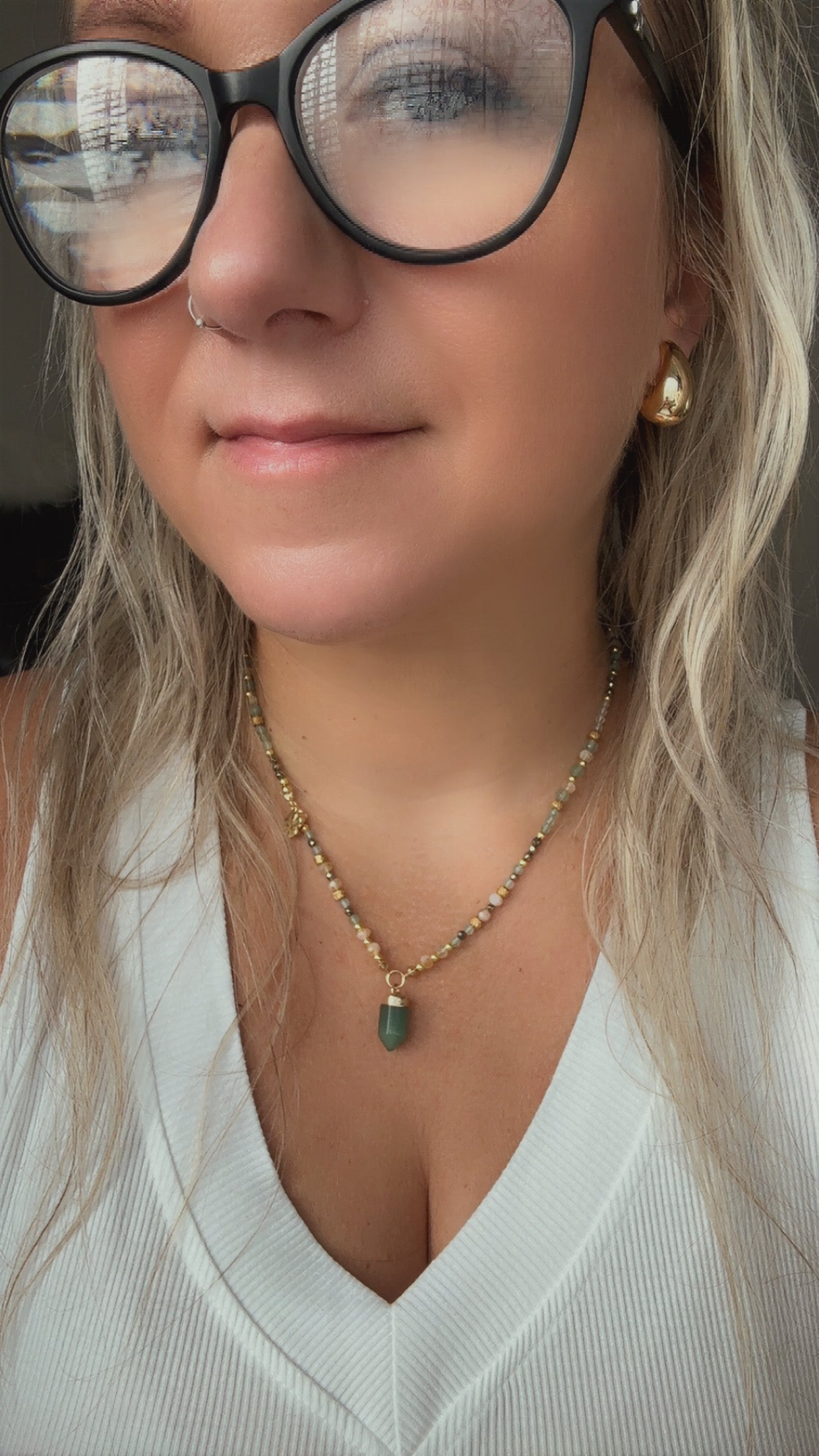 Money Attraction Necklace – Citrine, Pyrite & Green Aventurine | Handmade Crystal Jewelry for Abundance & Success