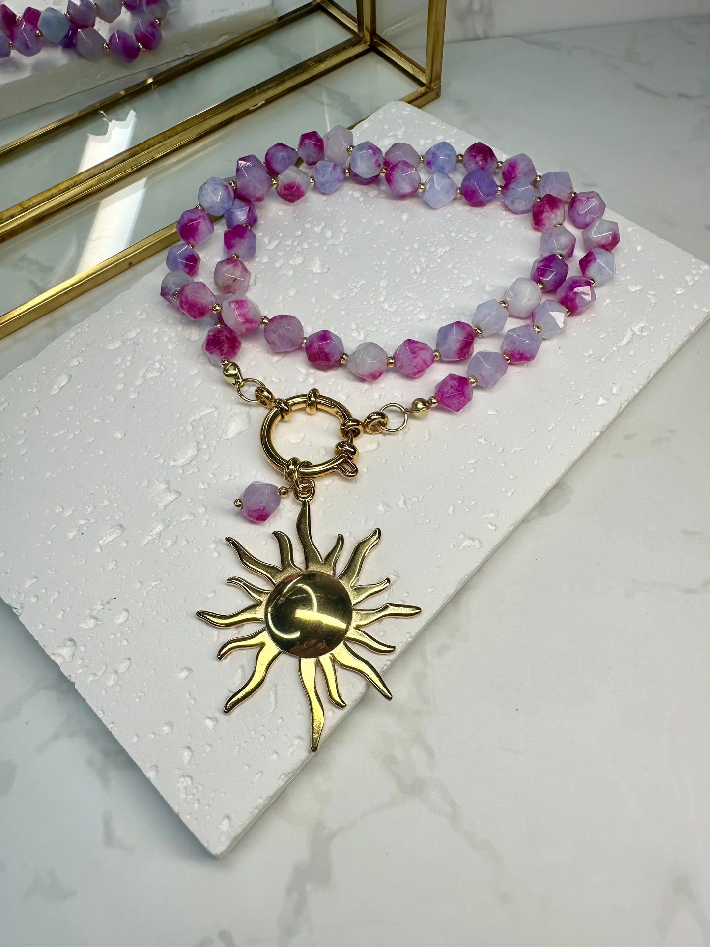 Two Tone Purple Pink Jade Necklace •Jewelry for Love, Joy & Emotional Healing