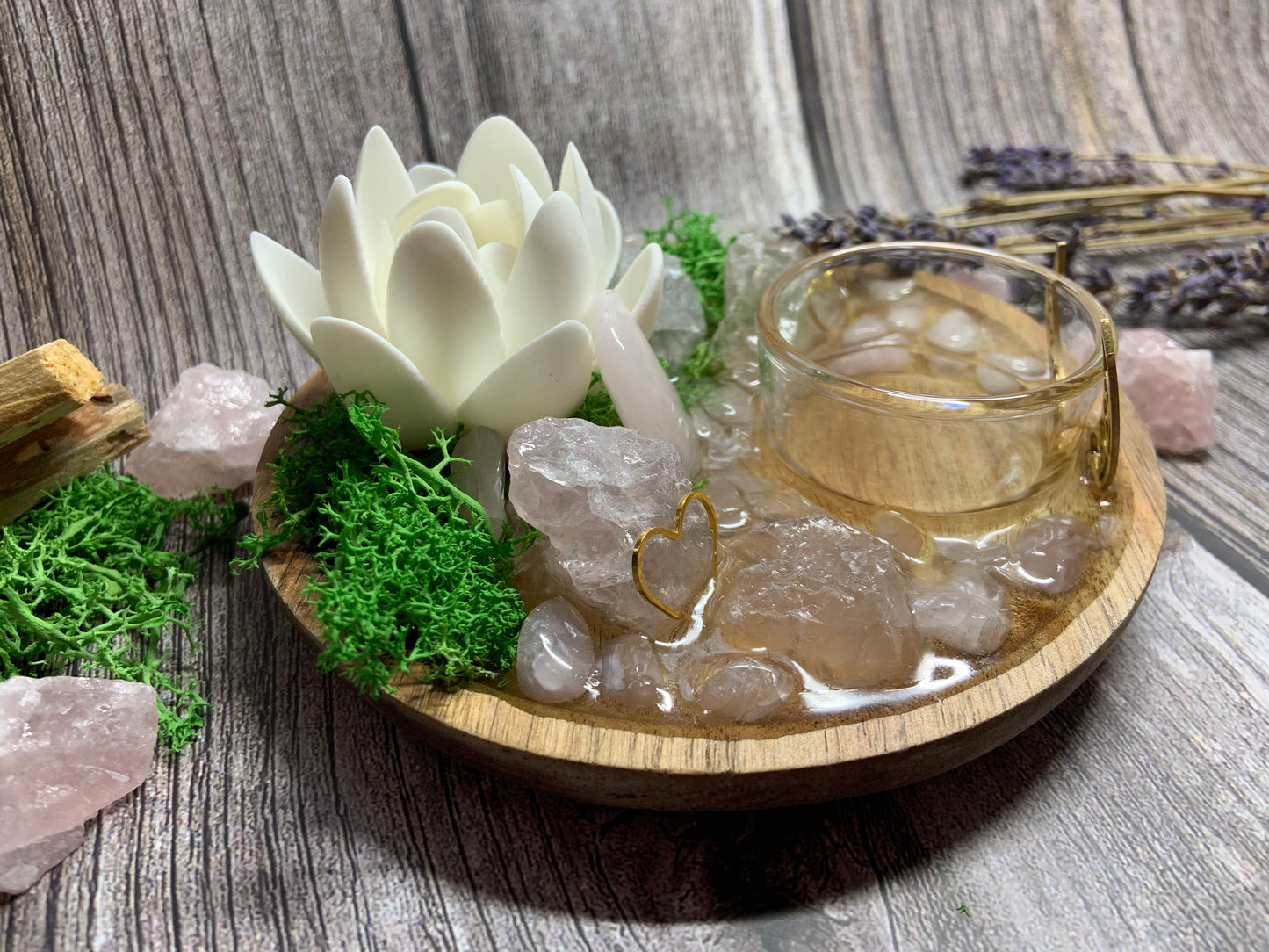 Self-Love & Inner Healing Ritual Altar – Rose Quartz & Clear Quartz