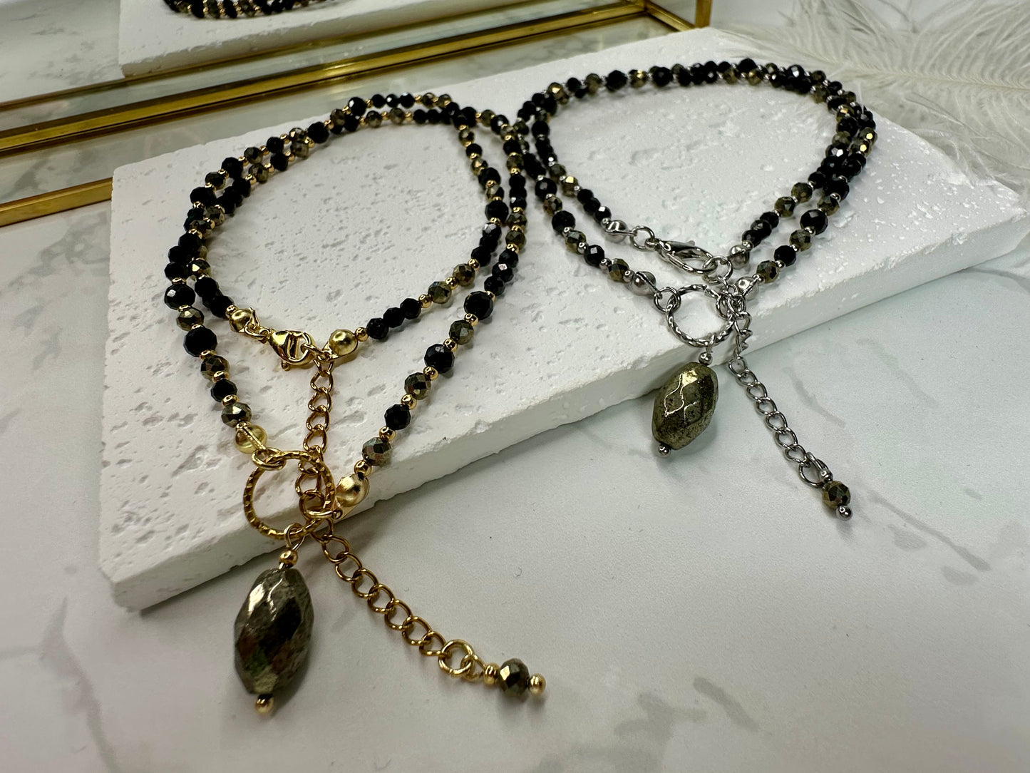 Black Tourmaline & Pyrite Protection Necklace