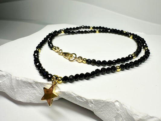 Black Tourmaline Necklace – Star Pendant for Protection & Style
