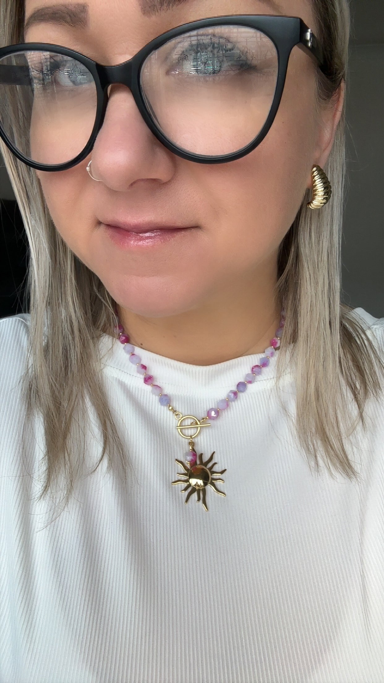 Two Tone Purple Pink Jade Necklace •Jewelry for Love, Joy & Emotional Healing