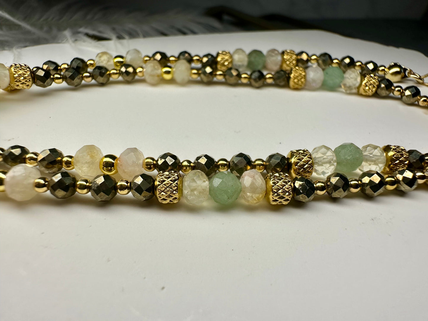 Money & Prosperity Necklace – Pyrite, Citrine & Green Aventurine for Abundance & Luck