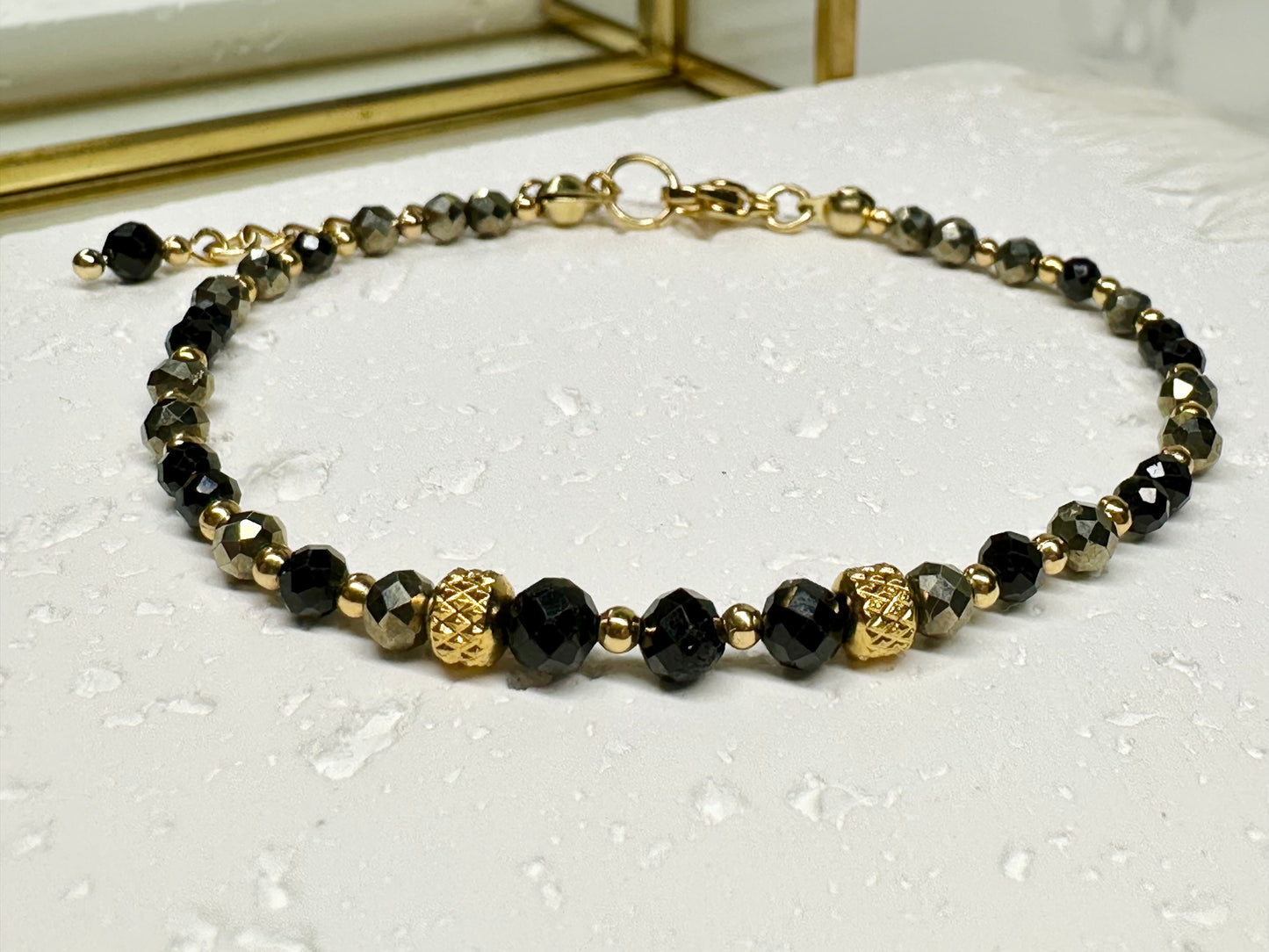 Pyrite & Black Tourmaline Protection Bracelet