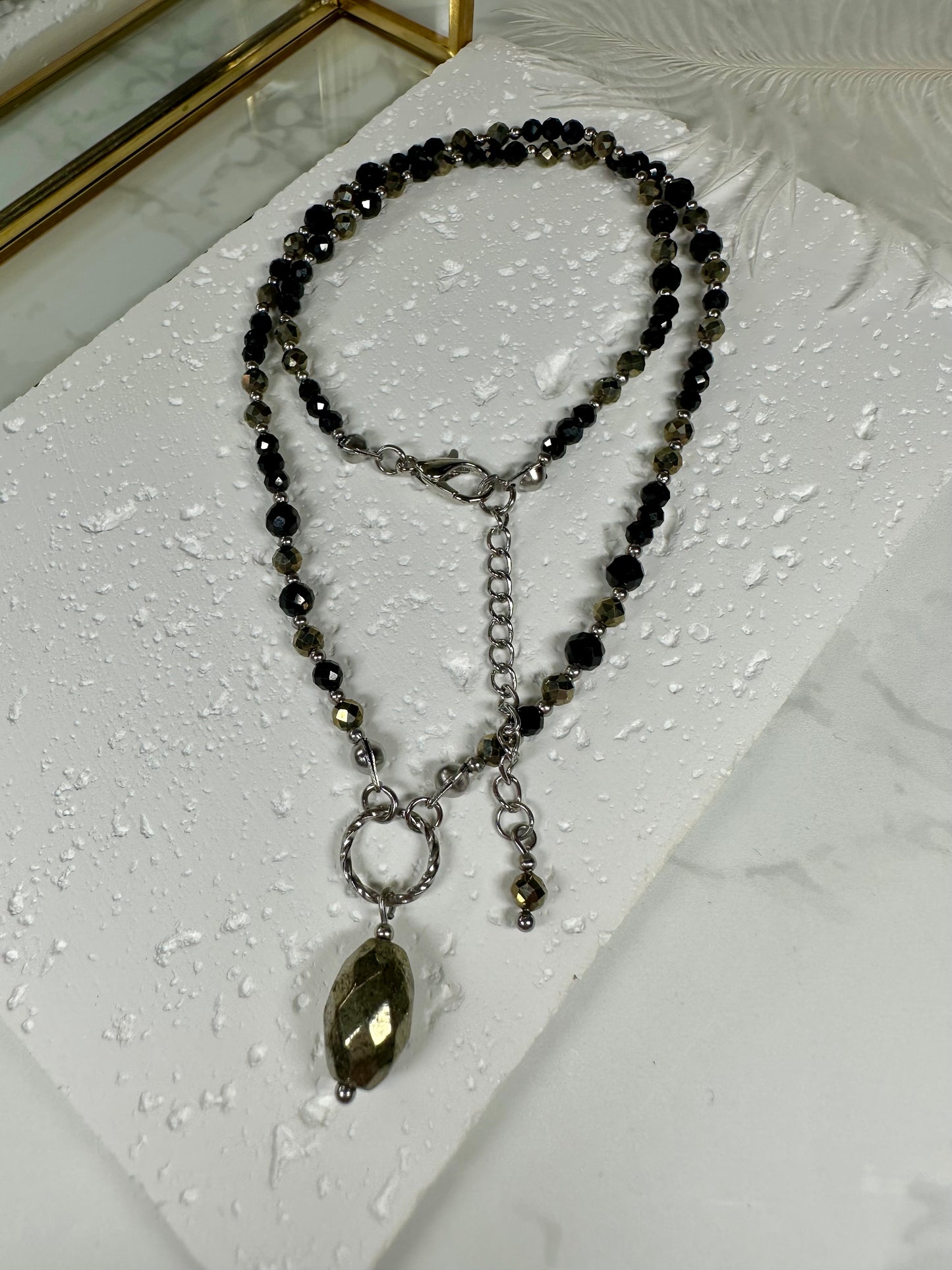 Black Tourmaline & Pyrite Protection Necklace