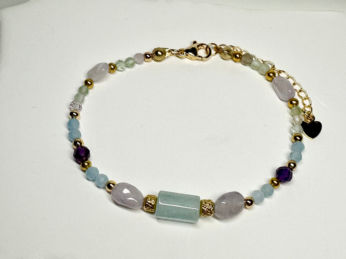 Pisces Zodiac Bracelet – Aquamarine, Amethyst & Fluorite
