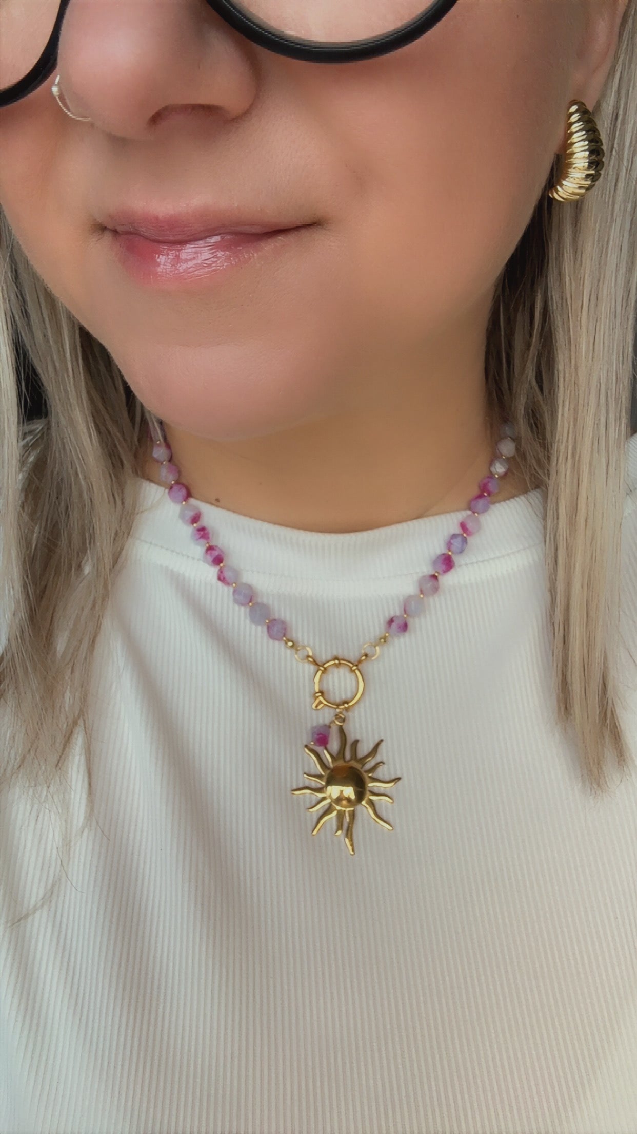 Two Tone Purple Pink Jade Necklace •Jewelry for Love, Joy & Emotional Healing
